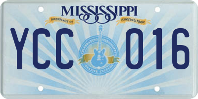 MS license plate YCC016