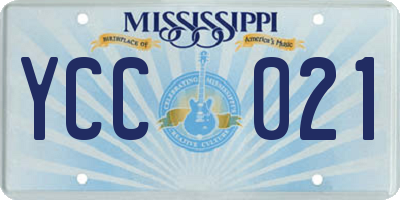 MS license plate YCC021