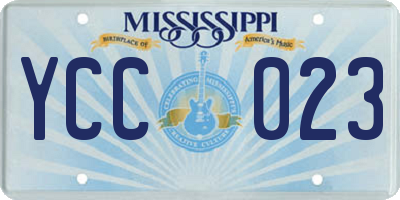 MS license plate YCC023