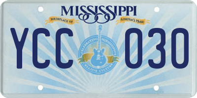 MS license plate YCC030