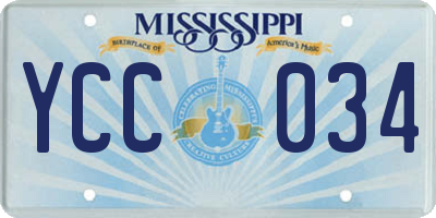 MS license plate YCC034