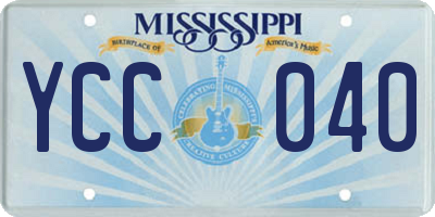 MS license plate YCC040
