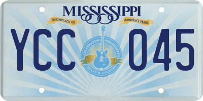 MS license plate YCC045