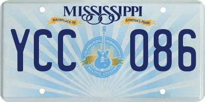 MS license plate YCC086