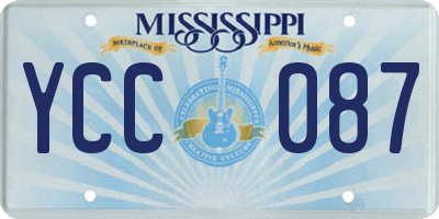 MS license plate YCC087