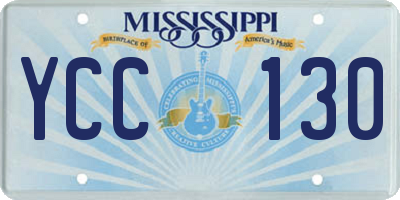 MS license plate YCC130