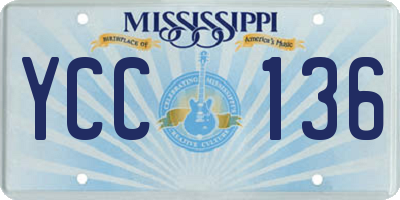 MS license plate YCC136