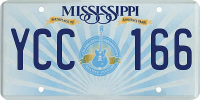 MS license plate YCC166