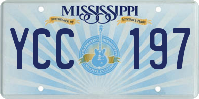 MS license plate YCC197
