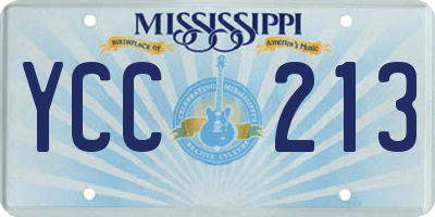 MS license plate YCC213