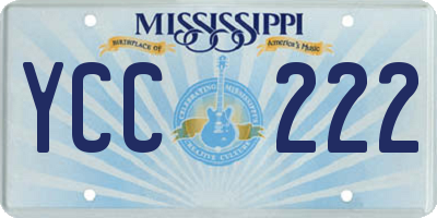 MS license plate YCC222