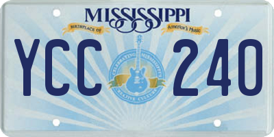 MS license plate YCC240