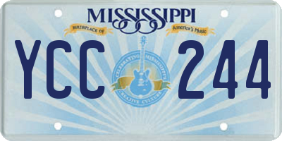 MS license plate YCC244