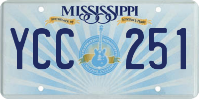 MS license plate YCC251
