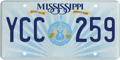 MS license plate YCC259