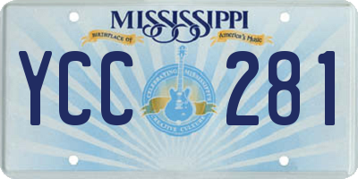 MS license plate YCC281