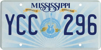 MS license plate YCC296