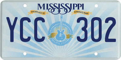 MS license plate YCC302