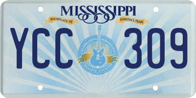 MS license plate YCC309