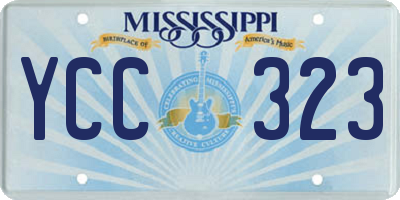 MS license plate YCC323