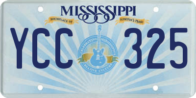 MS license plate YCC325