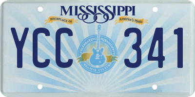 MS license plate YCC341