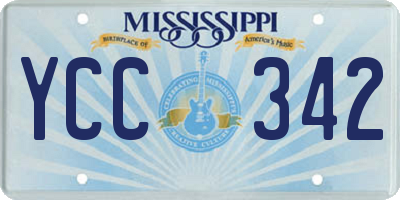 MS license plate YCC342