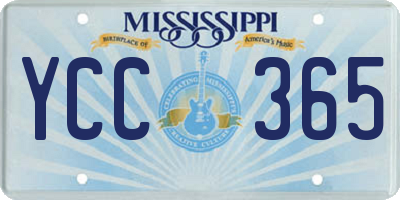 MS license plate YCC365