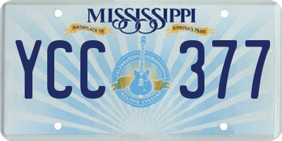 MS license plate YCC377