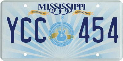 MS license plate YCC454
