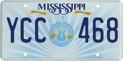MS license plate YCC468