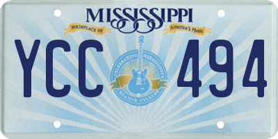 MS license plate YCC494