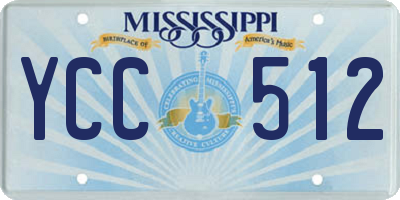 MS license plate YCC512