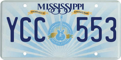 MS license plate YCC553