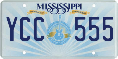 MS license plate YCC555