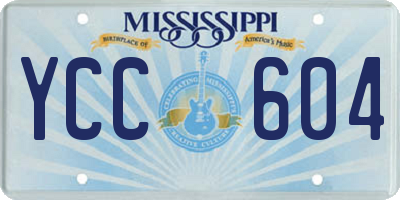 MS license plate YCC604