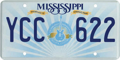 MS license plate YCC622