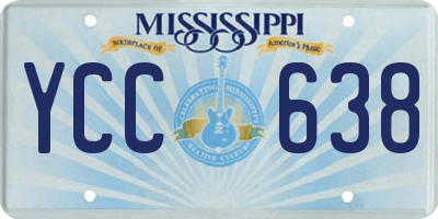 MS license plate YCC638
