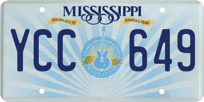 MS license plate YCC649