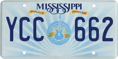 MS license plate YCC662