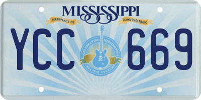 MS license plate YCC669