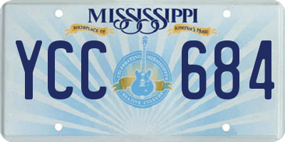 MS license plate YCC684