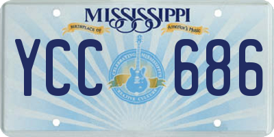 MS license plate YCC686