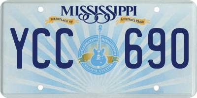MS license plate YCC690