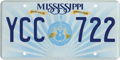 MS license plate YCC722