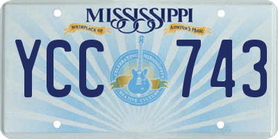 MS license plate YCC743