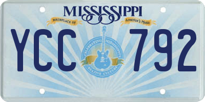 MS license plate YCC792
