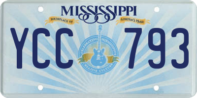 MS license plate YCC793