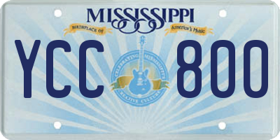 MS license plate YCC800