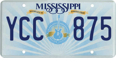 MS license plate YCC875